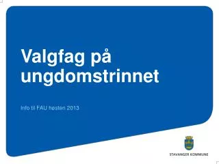 valgfag p ungdomstrinnet