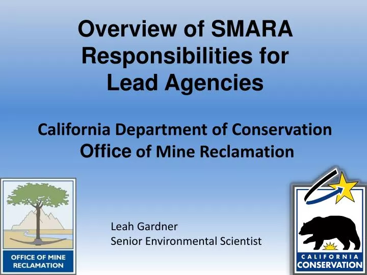 overview of smara responsibilities for lead agencies