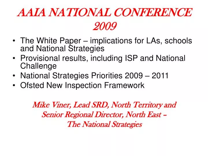 aaia national conference 2009