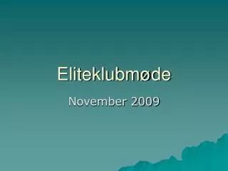 Eliteklubmøde