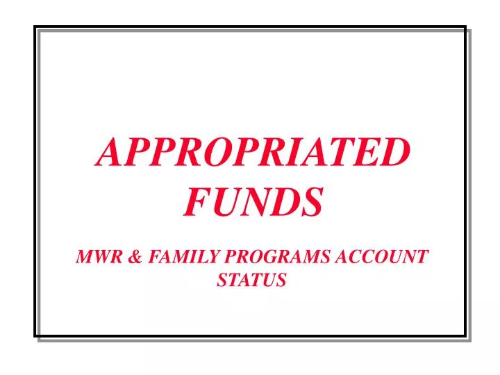 appropriated funds
