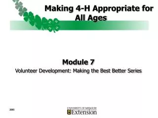 Making 4-H Appropriate for All Ages
