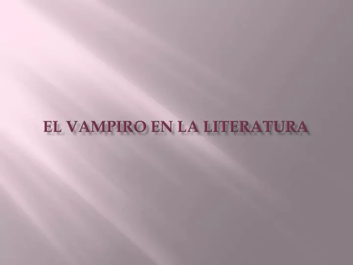 el vampiro en la literatura