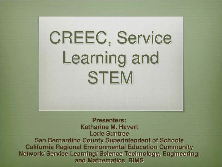 creec service learning and stem