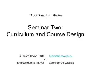 fass disability initiative seminar two curriculum and course design