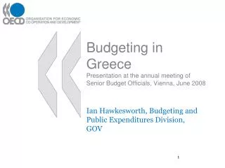 Ian Hawkesworth, Budgeting and Public Expenditures Division, GOV