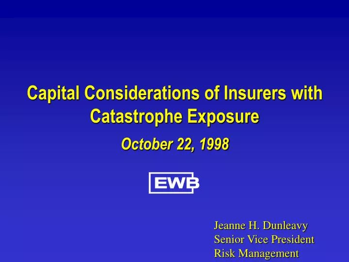 capital considerations of insurers with catastrophe exposure