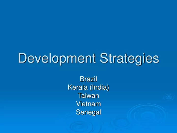 development strategies
