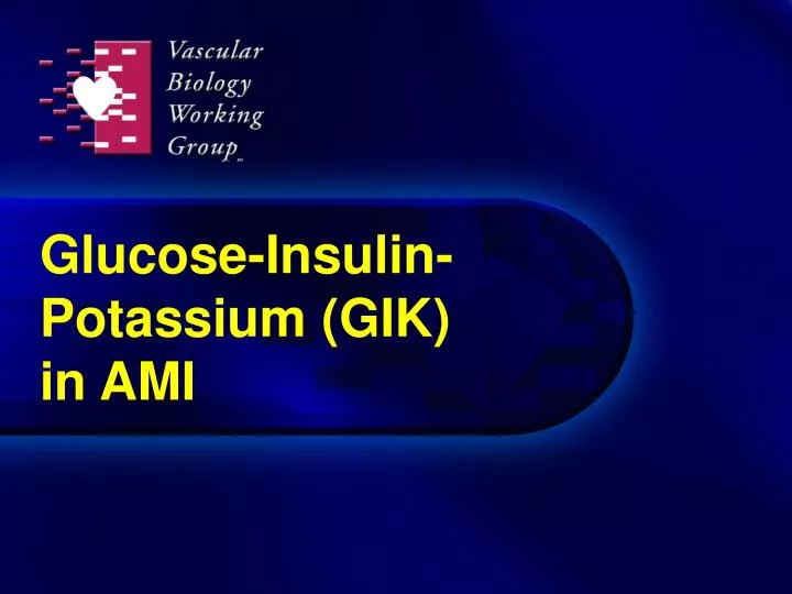 glucose insulin potassium gik in ami