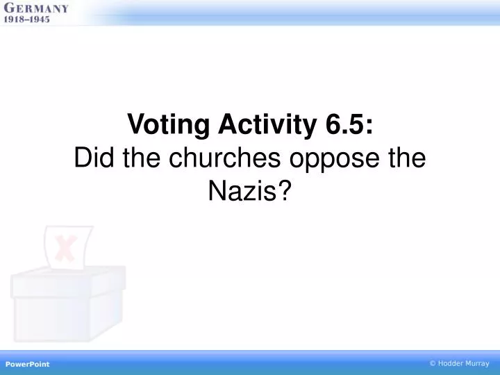voting activity 6 5 did the churches oppose the nazis