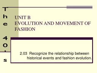 UNIT B EVOLUTION AND MOVEMENT OF FASHION