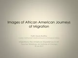 Images of African American Journeys of Migration