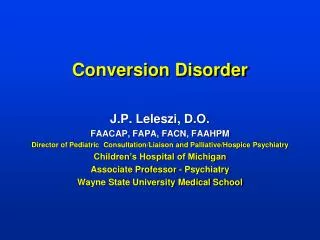 Conversion Disorder