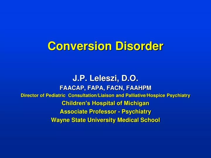 conversion disorder