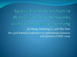 Sparse Event Detection in Wireless Sensor Networks using Compressive Sensing