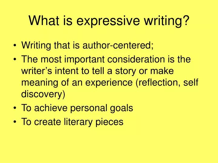 what is expressive writing