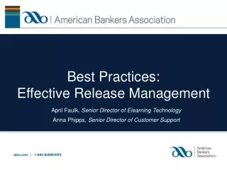 Best Practices: Effective Release Management