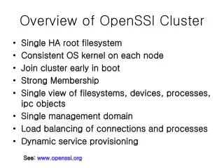 Overview of OpenSSI Cluster