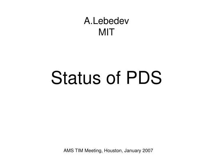 status of pds