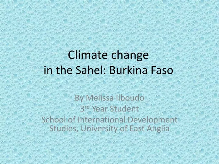 climate change in the sahel burkina faso