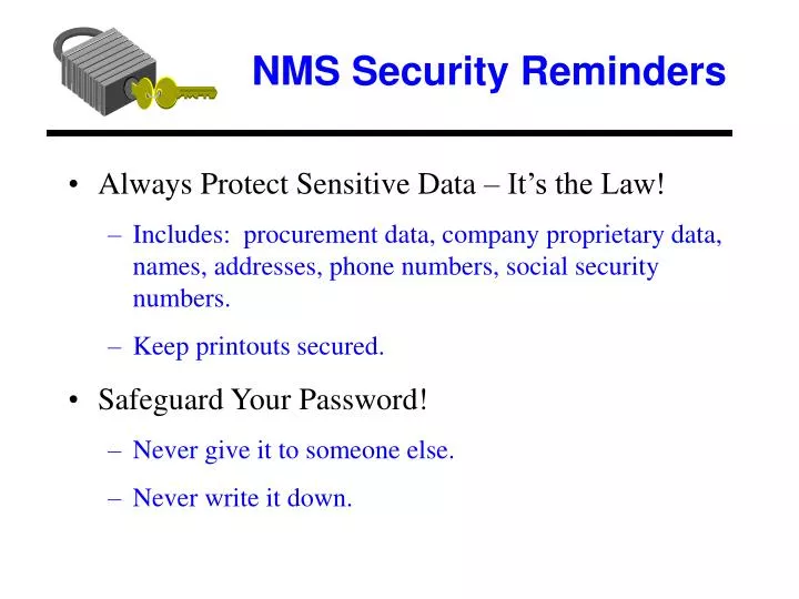 nms security reminders