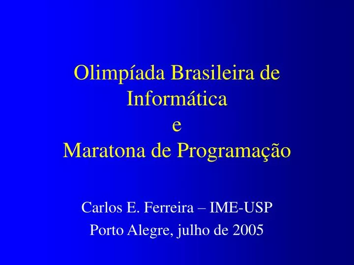 olimp ada brasileira de inform tica e maratona de programa o
