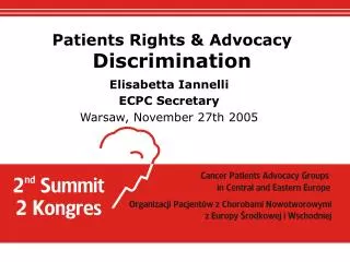Patients Rights &amp; Advocacy Discrimination