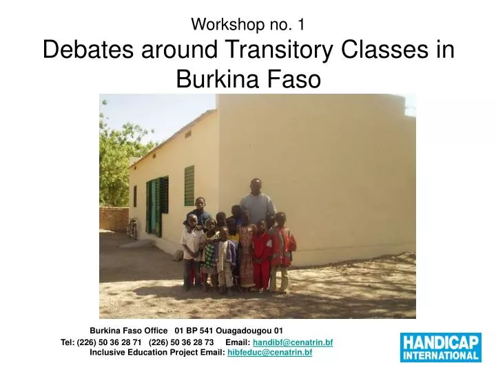 workshop no 1 debates around transitory classes in burkina faso