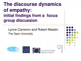 The discourse dynamics of empathy: initial findings from a focus group discussion