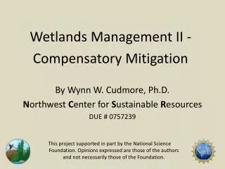 Wetlands Management II - Compensatory Mitigation
