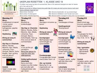 ukeplan rosetten 1 klasse uke 19