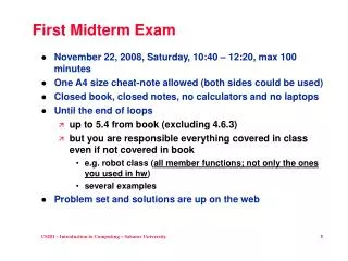First Midterm Exam