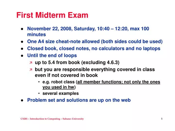 first midterm exam