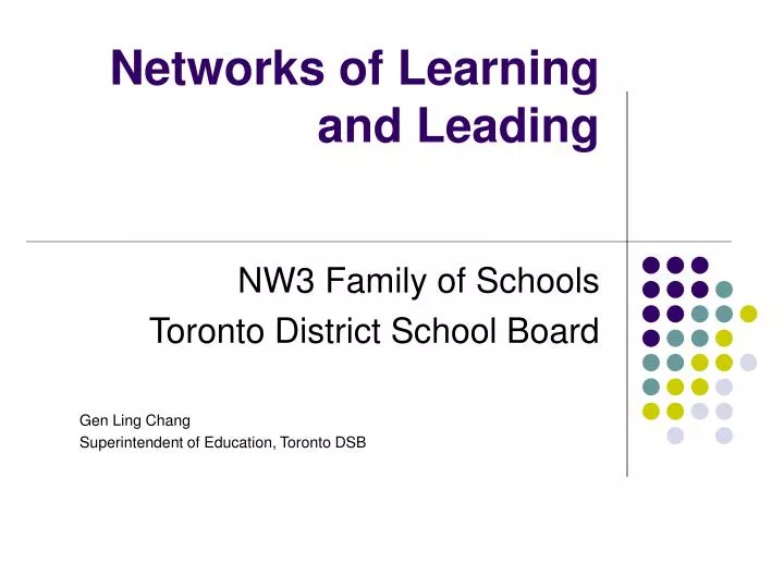 networks of learning and leading
