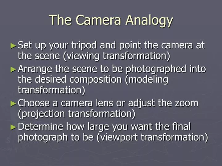 the camera analogy