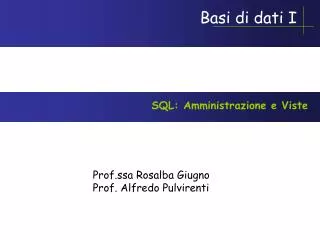 sql amministrazione e viste