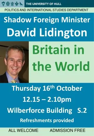 Shadow Foreign Minister David Lidington