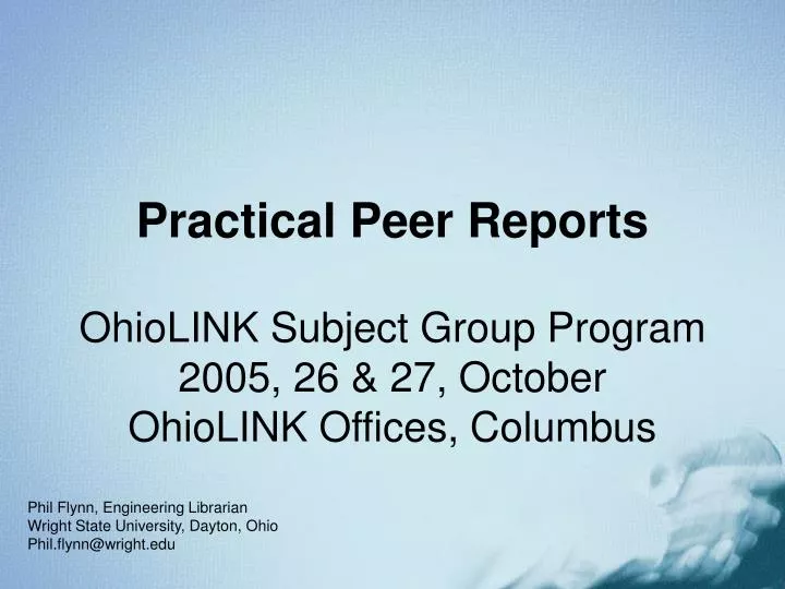 practical peer reports