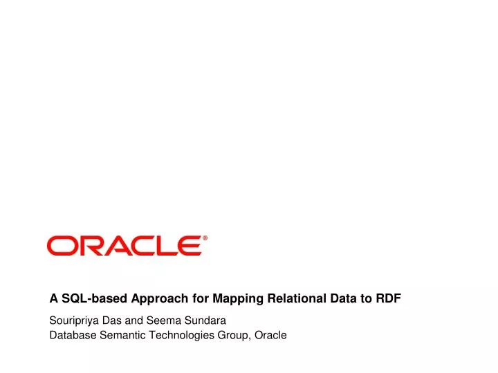 a sql based approach for mapping relational data to rdf