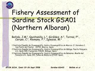 Fishery Assessment of Sardine Stock GSA01 (Northern Alboran)