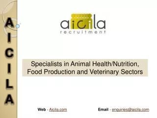 Veterinary, Animal Health Industry Jobs - Aicila Recruitment