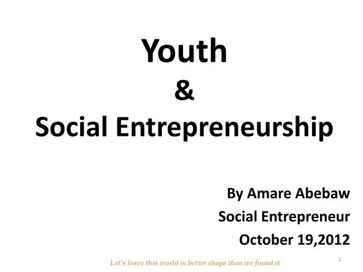 youth social entrepreneurship