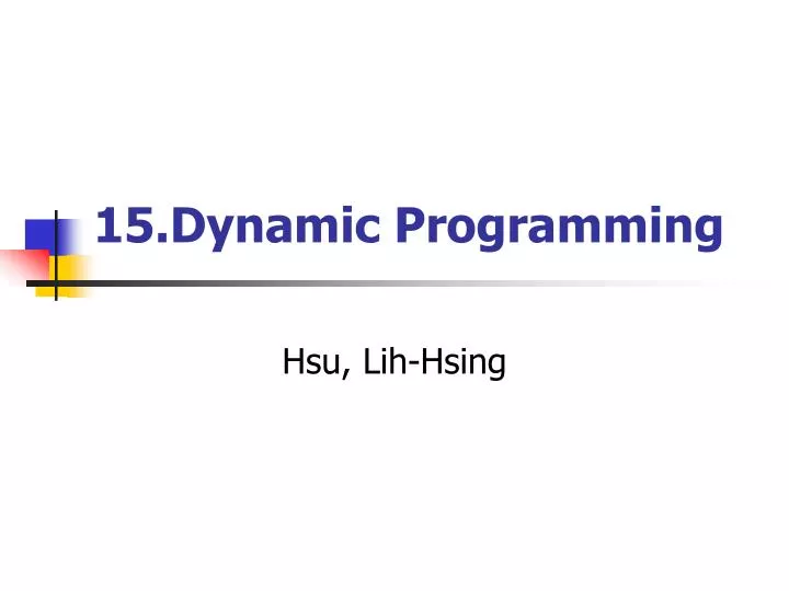15 dynamic programming