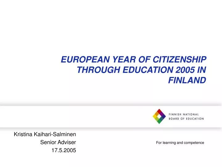 european year of citizenship through education 2005 in finland
