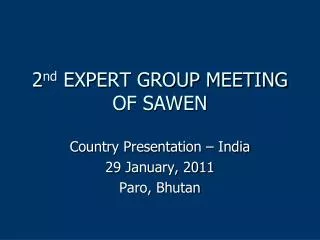 2 nd EXPERT GROUP MEETING OF SAWEN