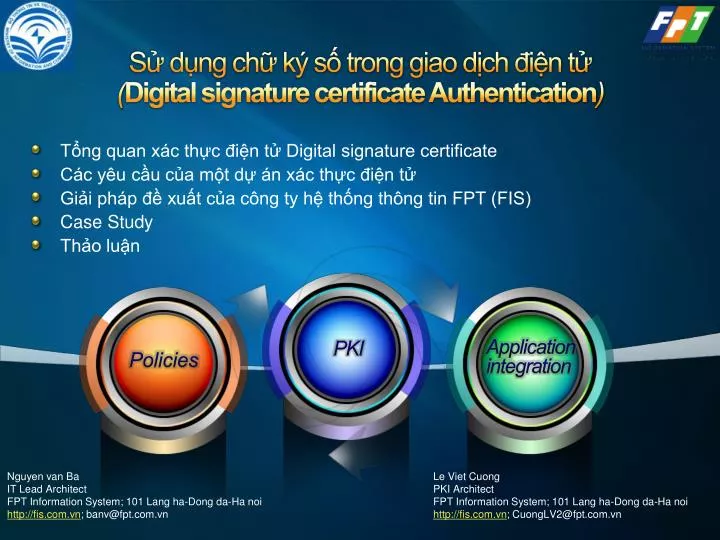 s d ng ch k s trong giao d ch i n t digital signature certificate authentication