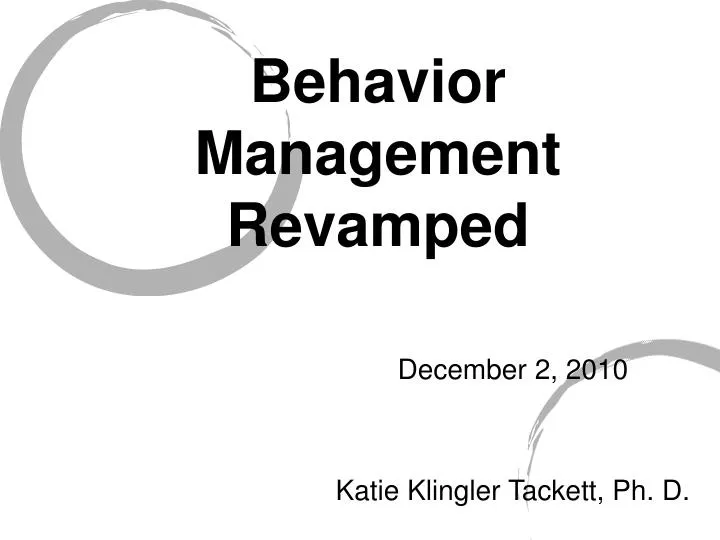 behavior management revamped