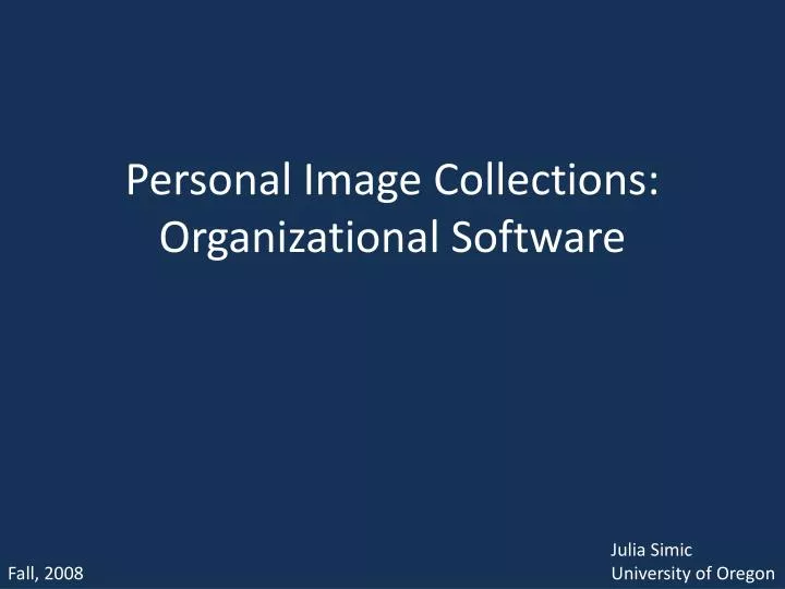personal image collections organizational software