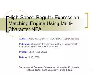 High-Speed Regular Expression Matching Engine Using Multi-Character NFA