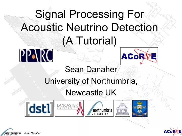 signal processing for acoustic neutrino detection a tutorial